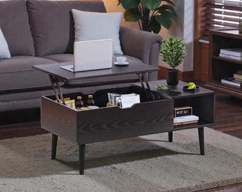 Lift Top Coffee Table: Modern Wooden Desk with Hidden Storage