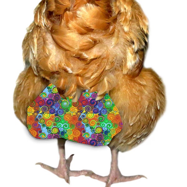 Multi Color Swirls Adjustable Chicken Diaper
