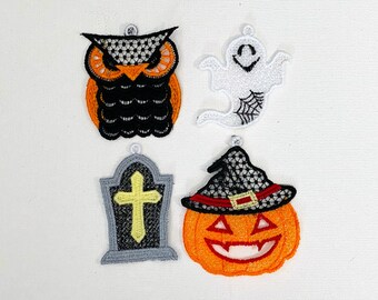 Halloween Embroidered Ornament/Decoration - Pack 3