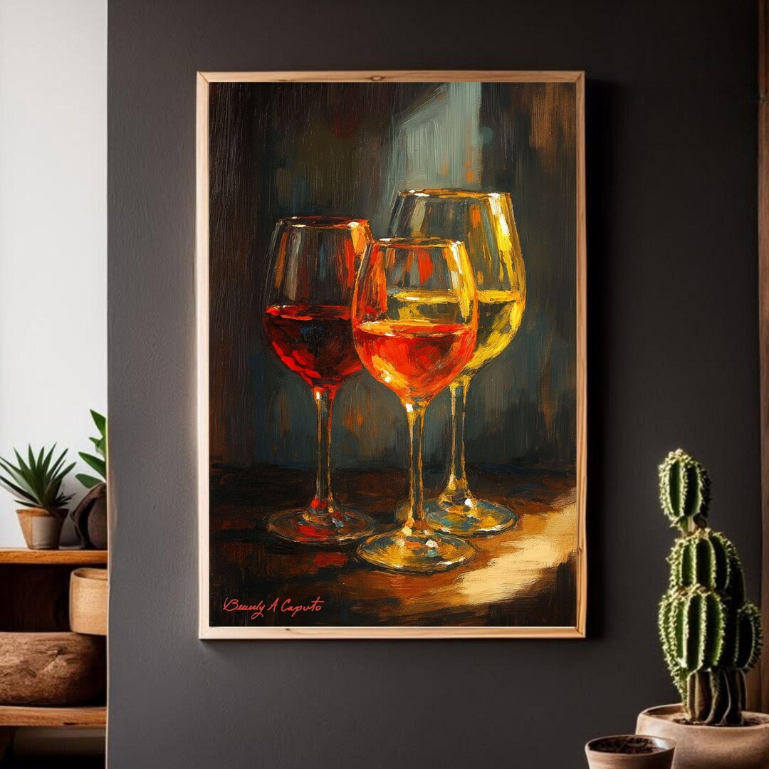 Wine Glass Canvas Print-still Life Wall Art-contemporary Home Decor ...