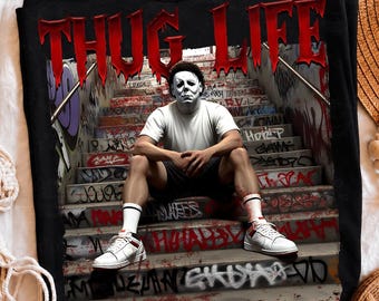 Thug Life Halloween Character Png, Halloween Horror Movie Png, Vintage Halloween Png, Horror Friends Png, Halloween Scary Movie Shirt Design