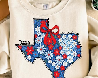 Floral Coquette Texas Png, Texas Brushstroke Png, American State Png, Girly State Shirt Design, Texas Coquette Bow, Preppy Texas Flag Png
