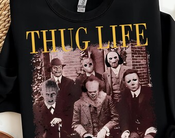 Thug Life Halloween Character Png, Halloween Horror Movie Png, Movie Killers Shirt Png, Halloween Scary Movie Png, Serie Killer Character