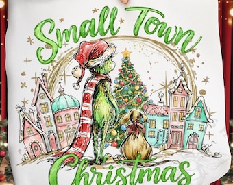 Small Town Grinc Christmas Png, Christmas Characters Png, Preppy Christmas Png, Christmas Movie Png, Vintage Christmas Png, Xmas Holiday Png