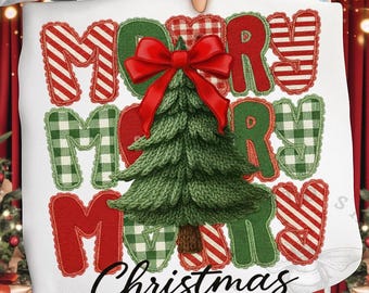 Latch Hook Yarn Crochet Coquette Floral Merry Christmas Png, Faux Yarn Christmas Tree Png, Checkered Christmas Png, Xmas Holiday Design