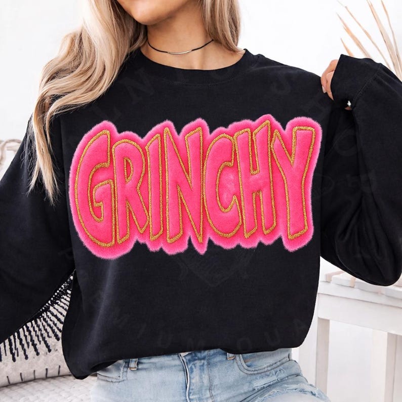 Glitter Christmas Grinchy Png, Pink Christmas Png, Christmas Movie Png, Girly Christmas Png, Christmas Cartoon Png, Christmas Chenille Png image 8