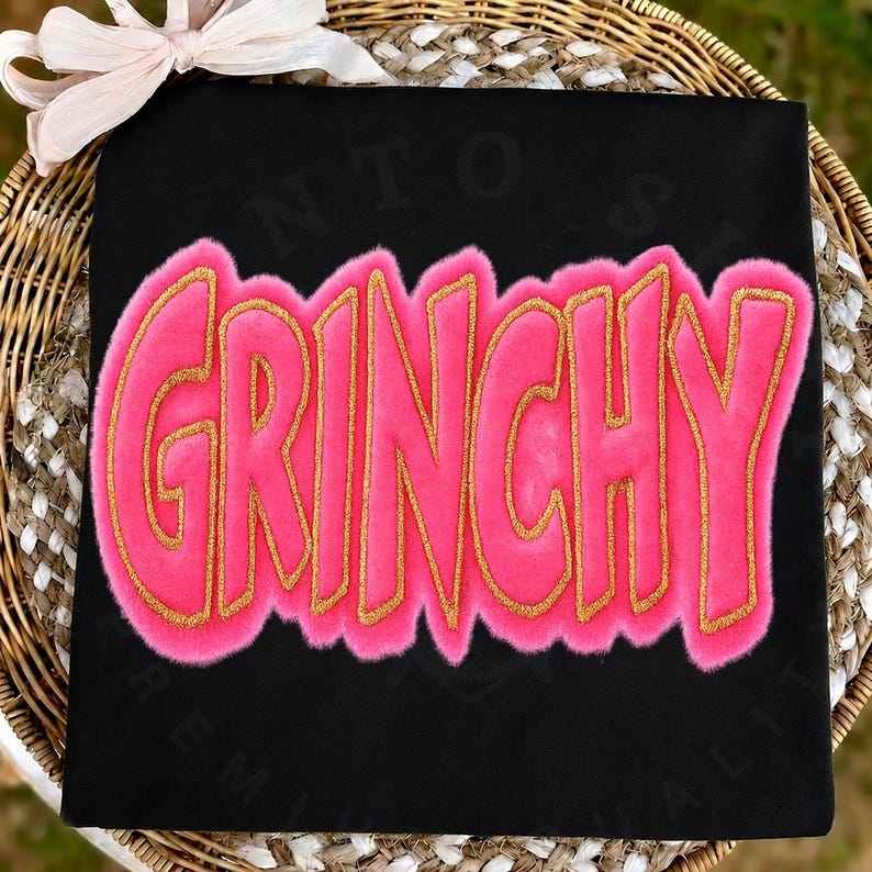Glitter Christmas Grinchy Png, Pink Christmas Png, Christmas Movie Png, Girly Christmas Png, Christmas Cartoon Png, Christmas Chenille Png image 3