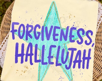 Perdono Alleluia Png, Png estivo con pennellate, Png cristiano retrò, Png con frase accattivante, Png religioso, Png mamma, Design fede di Gesù