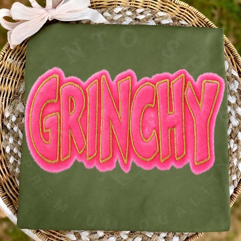 Glitter Christmas Grinchy Png, Pink Christmas Png, Christmas Movie Png, Girly Christmas Png, Christmas Cartoon Png, Christmas Chenille Png image 6