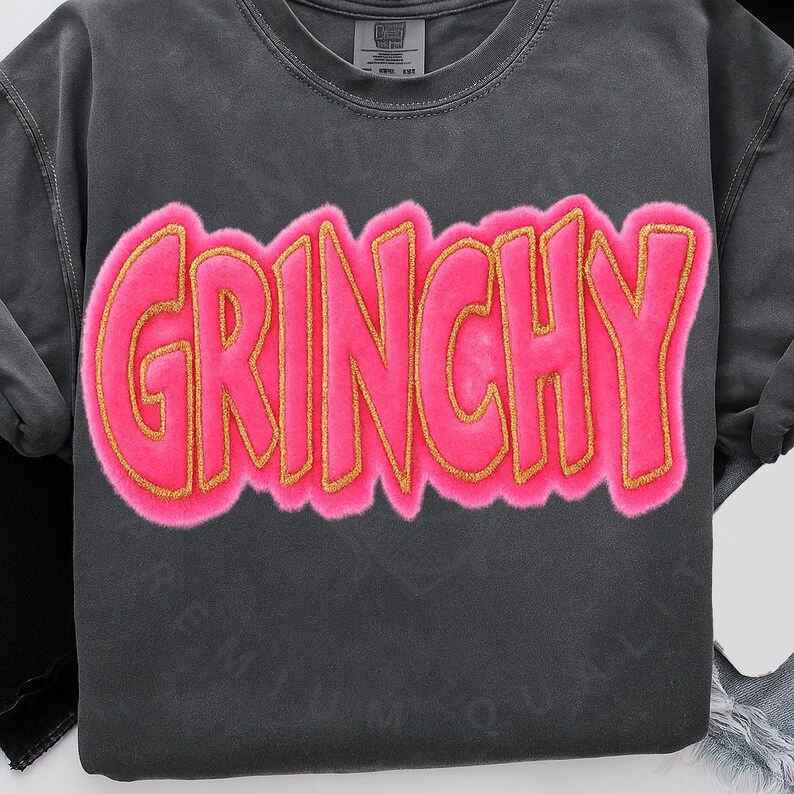 Glitter Christmas Grinchy Png, Pink Christmas Png, Christmas Movie Png, Girly Christmas Png, Christmas Cartoon Png, Christmas Chenille Png image 10