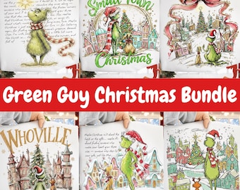 Grinc Christmas Bundle Png, Christmas Characters Png, Preppy Christmas Png, Christmas Movie Png, Vintage Christmas Png, Xmas Holiday Design