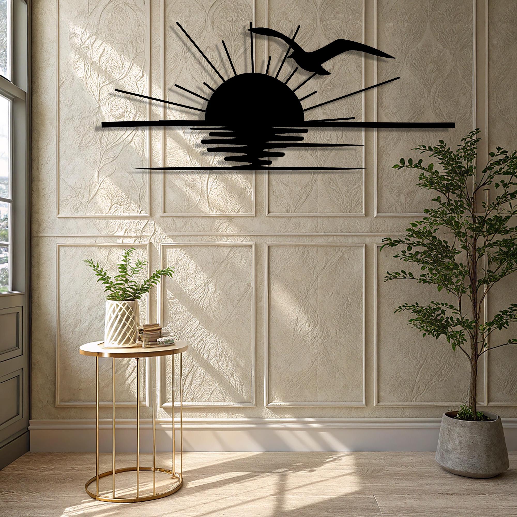 Décoration murale minimaliste en métal en forme de feuille 77x72x1,5 cm