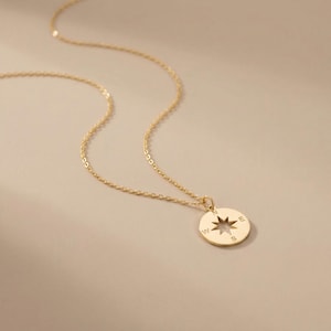 Dainty Compass Necklace • Graduation Gift for Her • Cutout North Star Pendant • Wanderlust Travel Jewelry • Going Away Gift Best Friend image 6