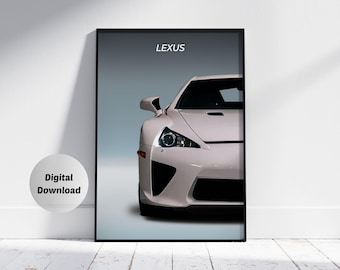 Lexus LFA, Super Car Posters, Car Wall Art, Father and Son Gift, Printable Download