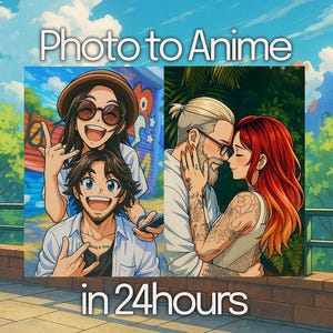 Custom Anime Portrait | Custom Anime Portrait | Personalized Digital Art Gift | Your Photo into Anime Style  | Unique Anime Drawing