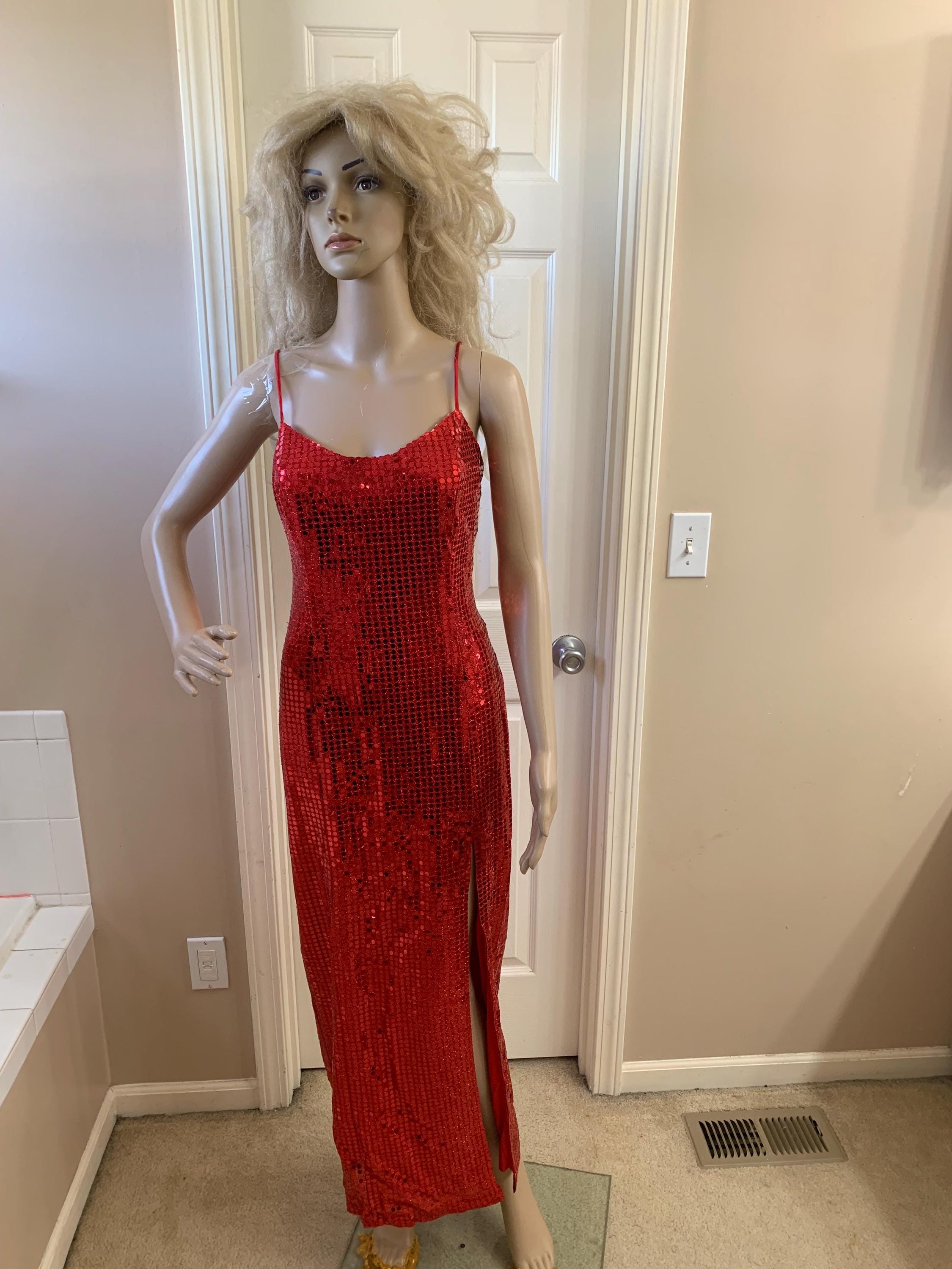 90s prom dress red Square Neckline Black and Red Vintage Prom Dress – daisystyledress