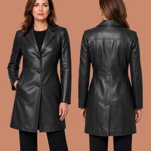 Maxi Real Leather Coat - Etsy