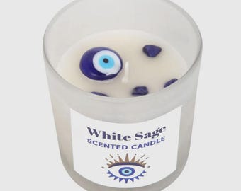 Evil eye scented candle White sage scent