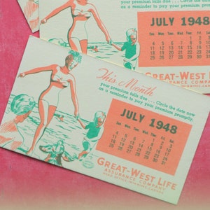 1 Vintage Great-West Assurance Postkarte 1948 Kalender