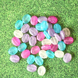 8 Vintage Frosted Glass Spring Colored Glass Beads