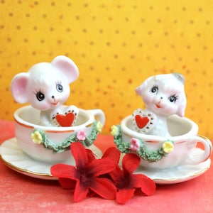 Vintage Enesco Japan Redware Mugs & Saucer Set – just dandies