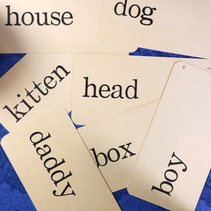 1 Vintage Word Flash Cards - Zelfstandige naamwoorden en voornaamwoorden