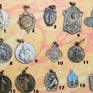 1 Antique/vintage Metal Religious Medal (set 2) - 40 Medals to Choose ...