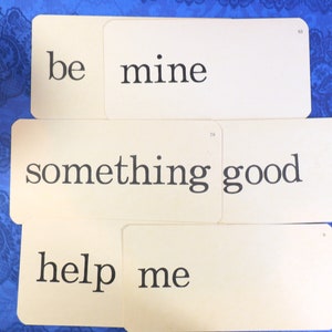 1 Vintage Word Flash Cards - Adjektive, Präpositionen, Artikel und Konjunktionen