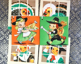 1 Vintage Thanksgiving Small Tally Tag