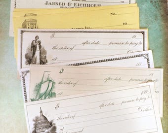 2 Antique Late 1800's or Early 1900's Unused Checks