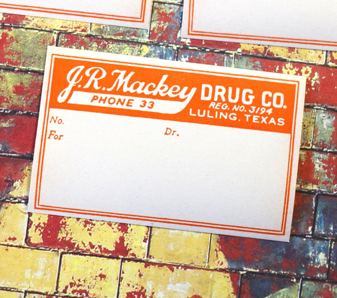 2 ヴィンテージ テキサス薬局薬瓶ラベル - Etsy 日本