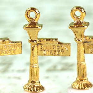 1 Brass Bourbon Street in New Orleans Street Signpost Charm