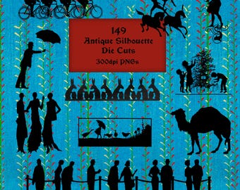 149 Antique Silhouette Die Cuts