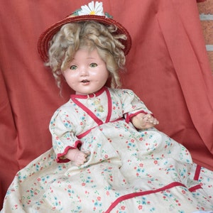 Vintage Large 20 Inch Composition Doll - All Original