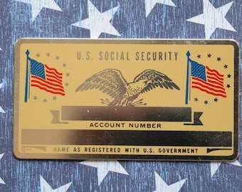 vintage metal social security card