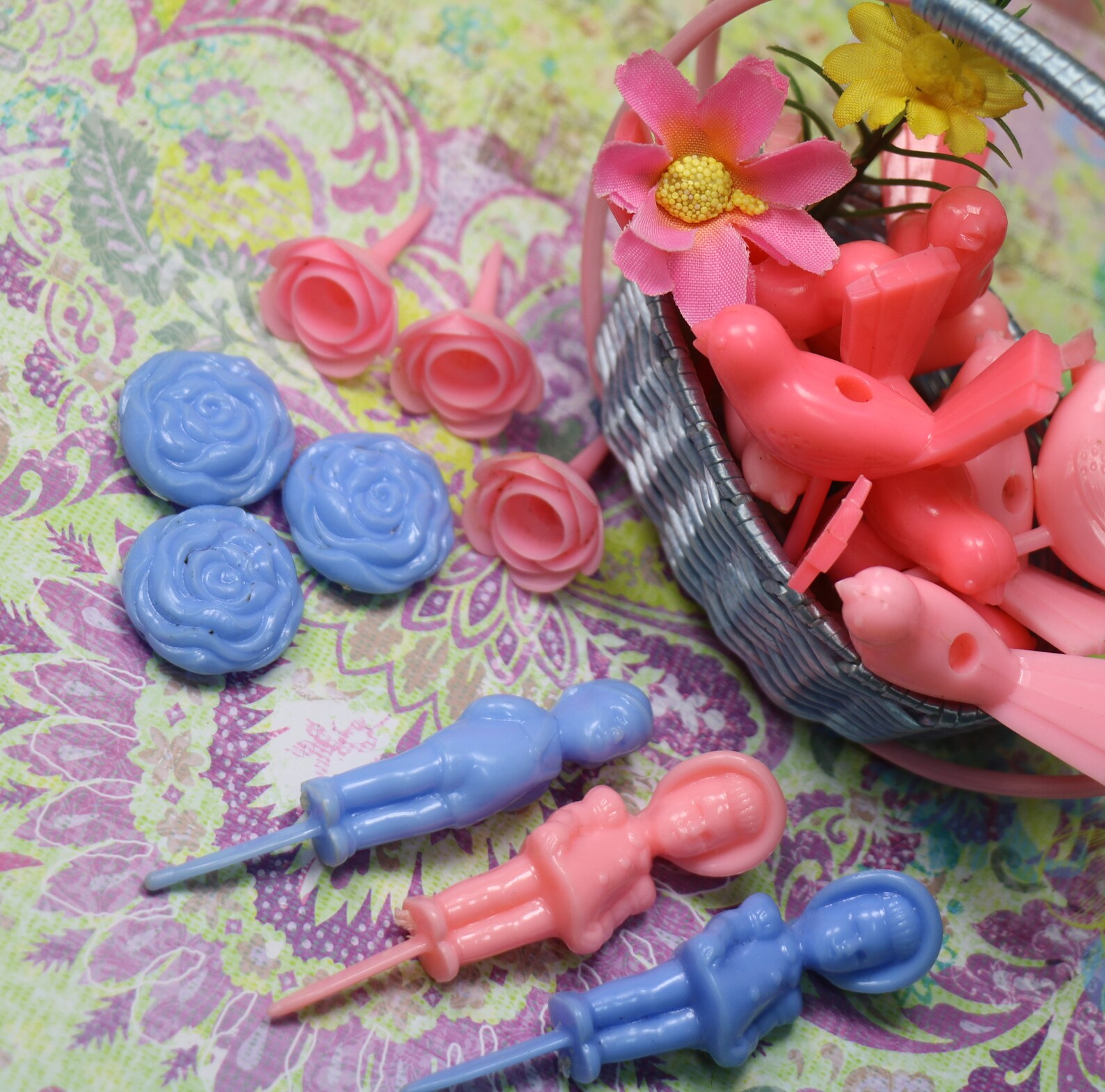 1 Vintage Adorable Candle Holder Cake Topper Many Choices Etsy