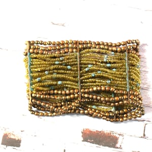 1 Vintage Seed Bead Cuff Bracelet