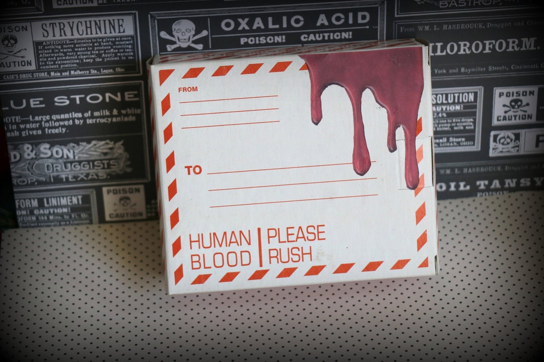 1 Vintage Human Blood Box for Halloween Decor - Etsy