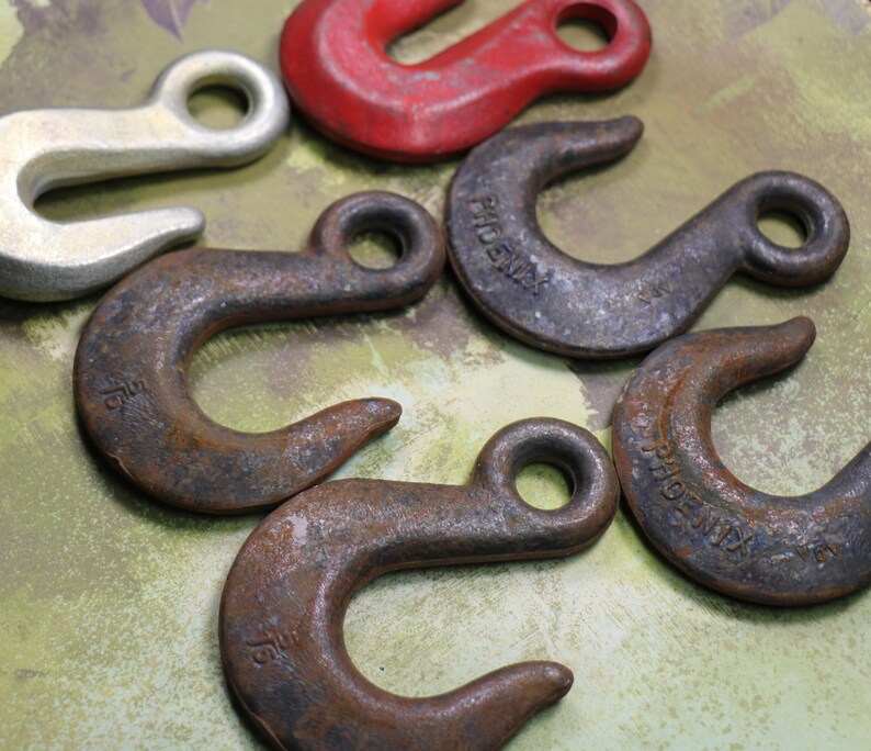1 Vintage Extra Large Industrial Metal Hook Etsy