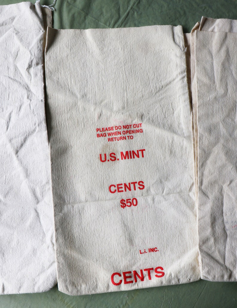 1 Vintage Canvas or Linen Coin Bag Etsy