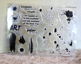 Set of Art Themed Clear Stamps