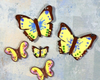 1 Vintage Enamel Butterfly