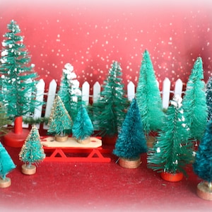 1 Vintage Bottle Brush Christmas Tree - Many Choices of Single Trees and Packages