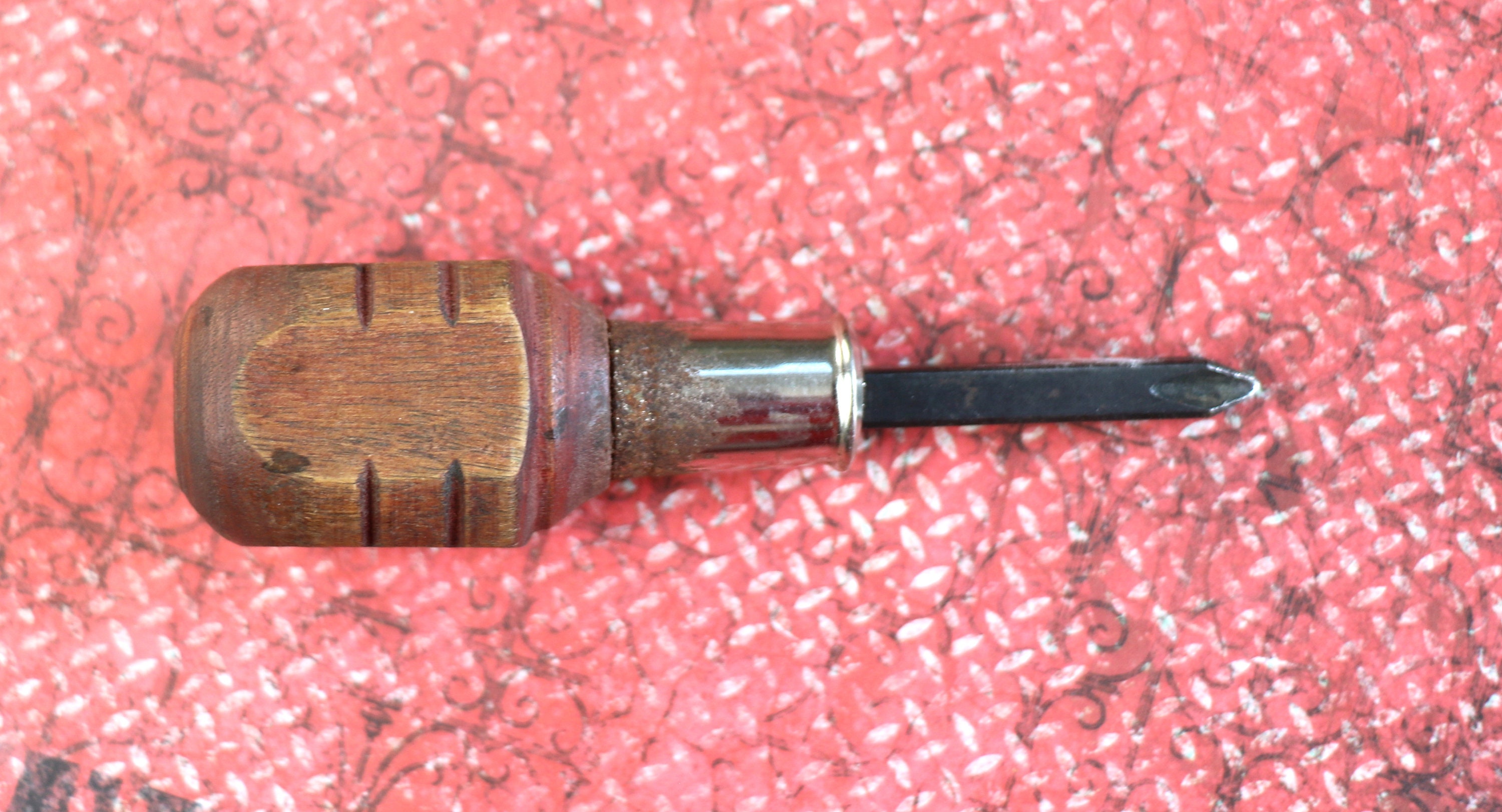 1 Antique Screwdriver With Wooden Handle Etsy