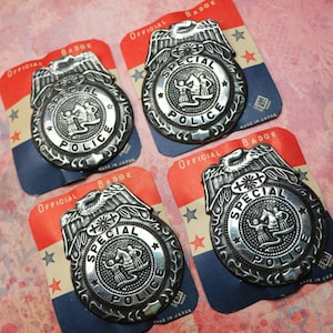 1 Vintage Zinn Spezielles Polizei Abzeichen