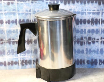 1990's 12 Cup 18/8 Stainless Steel Percolator Coffee Pot, Stove Top, Wood  Handle - Etsy