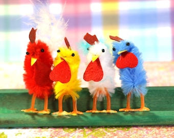 1 Vintage 1960's Fuzzy Rooster