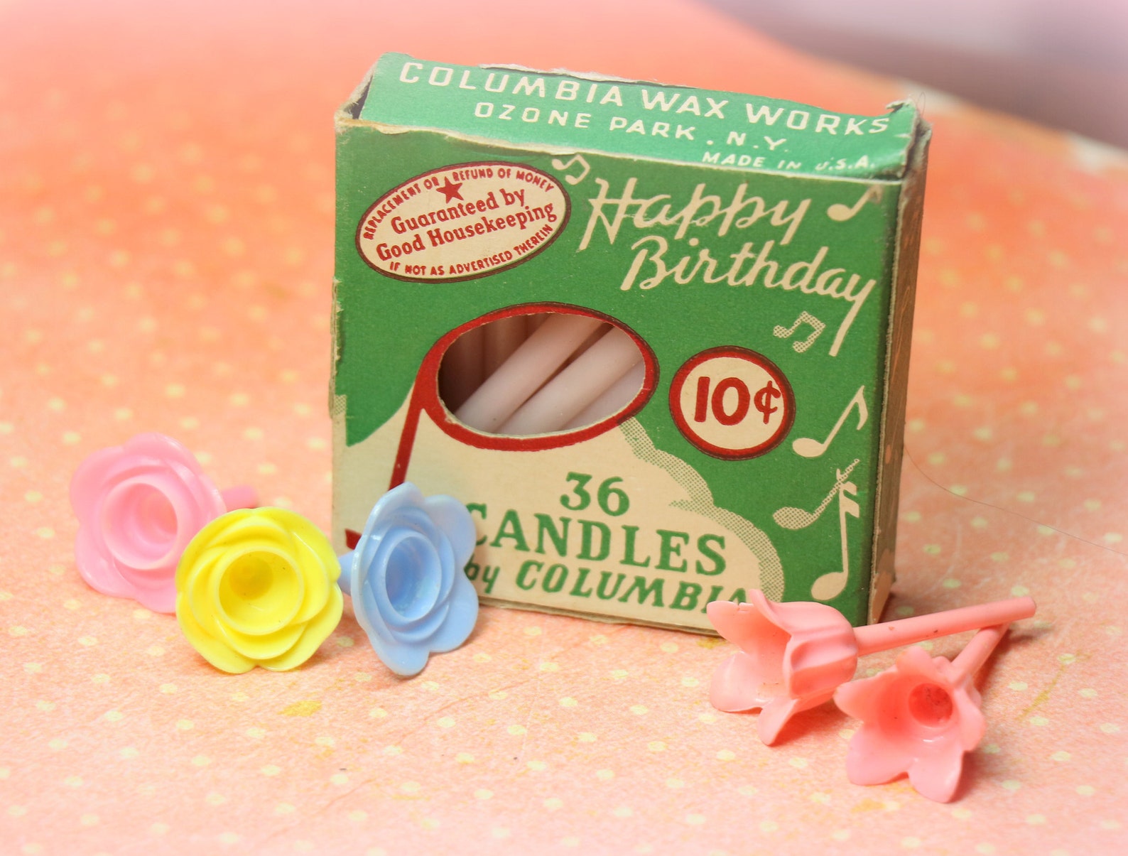 1 Vintage Adorable Candle Holder Cake Topper Many Choices Etsy