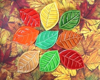 1 Ceramic Fall Leaf
