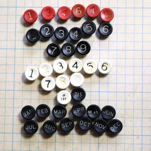 1 Vintage Adding Machine Number and Month Key